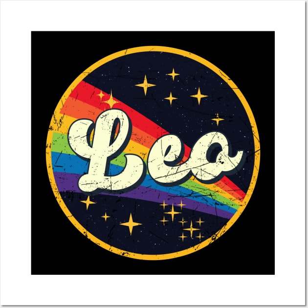 Leo // Rainbow In Space Vintage Grunge-Style Wall Art by LMW Art